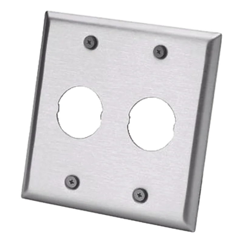 Placa de Pared Doble IndustrialNet?, Para 2 Conectores Industriales, de Acero Inoxidable PANDUIT IAEFP2-2G