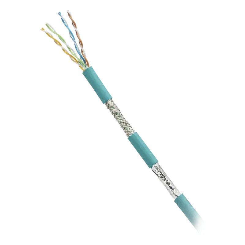 Bobina de Cable Blindado SF/UTP Categoría 5e de 4 Pares, Uso Industrial con Resistencia al Aceite y Rayos UV, Multifilar 24/7 (Flexible), Color Azul Cerceta, Bobina de 305 Metros (1000 Pies) PANDUIT ISFCH5C04ATL-XG