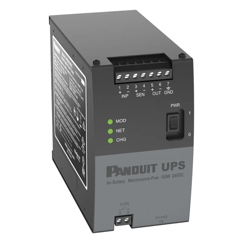 UPS Industrial de 100 Watts, 24 Vcd de Entrada, Instalación en Riel DIN Estándar de 35mm, Temperatura de operación de -40 a 60 ºC PANDUIT UPS00100DC