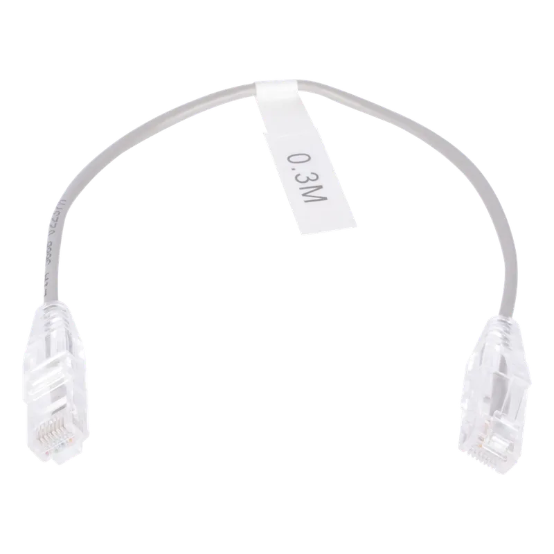 Cable de Parcheo Slim UTP Cat6 - 30 cm (11.81 Pulgadas) Gris Diámetro Reducido (28 AWG) LINKEDPRO BY EPCOM LP-UT6-030-GY28