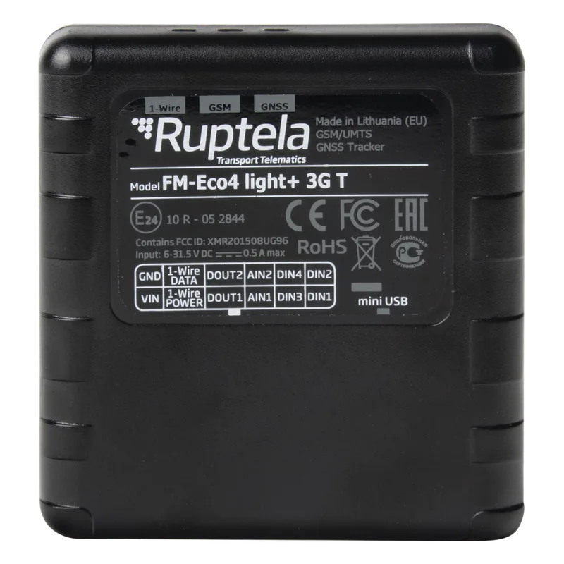 Localizador Vehicular 3G / Sensores de combustible / RFID / Conducción eficiente / Sensor de temperatura / Deteccion de Jammer RUPTELA ECO4LIGHT3GT