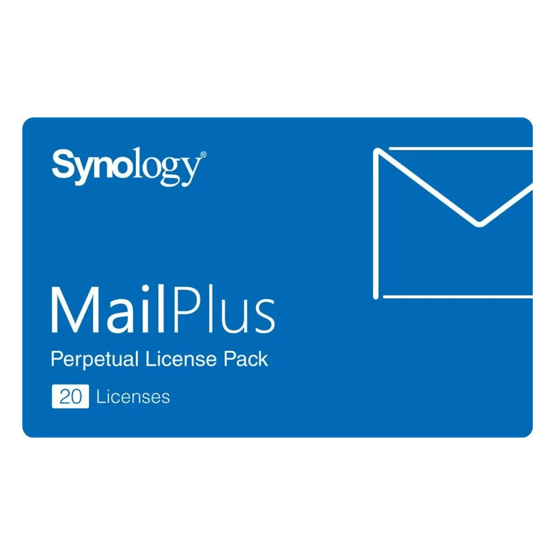 Paquete de Licencias Synology MailPlus | 20 Cuentas de Correo Electrónico Activas | Licencias Permanentes | Compatible con Synology NAS | Alta Disponibilidad | Migración de Licencias. MAILPLUS 20 LICENSES