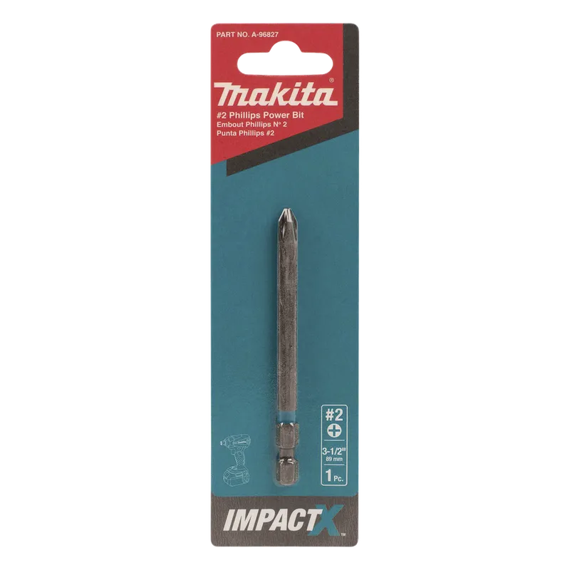 Punta phillips de 3-1/2" ( 89mm ) impact-x ph2 del # 2, blister con 1 pieza MAKITA A96827