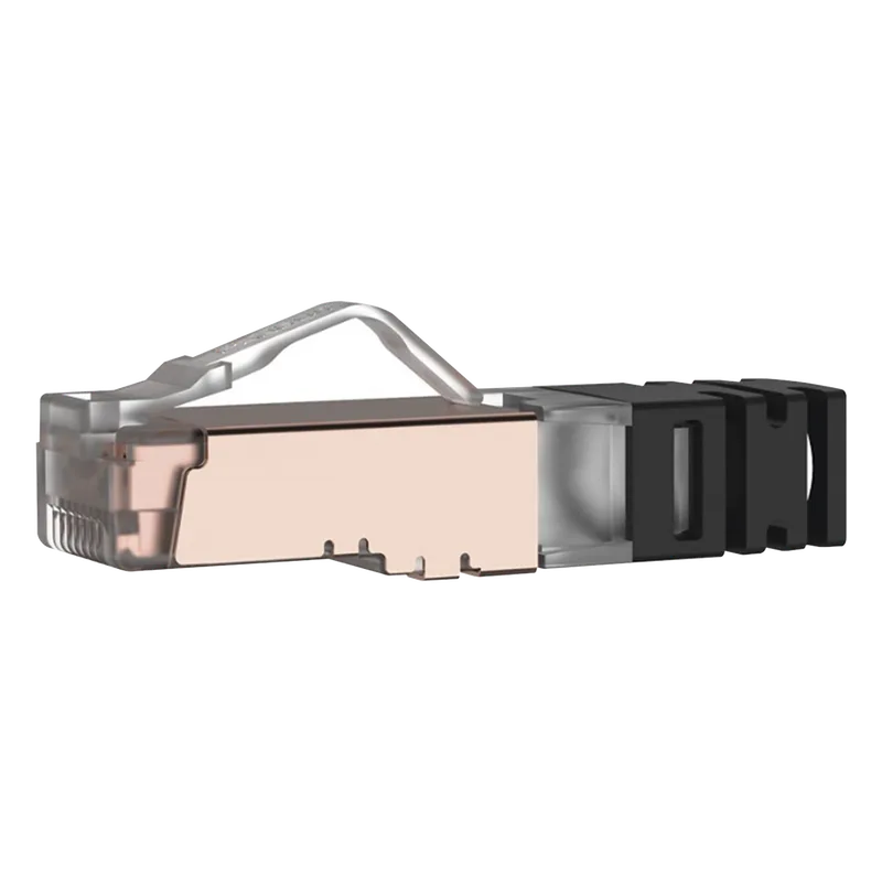 Plug RJ45 Cat6A Blindado, Para Cable Calibre 23-24 AWG, Chapado en Oro de 50 Micras, Paquete de 100 Piezas PANDUIT SPS6X88-C