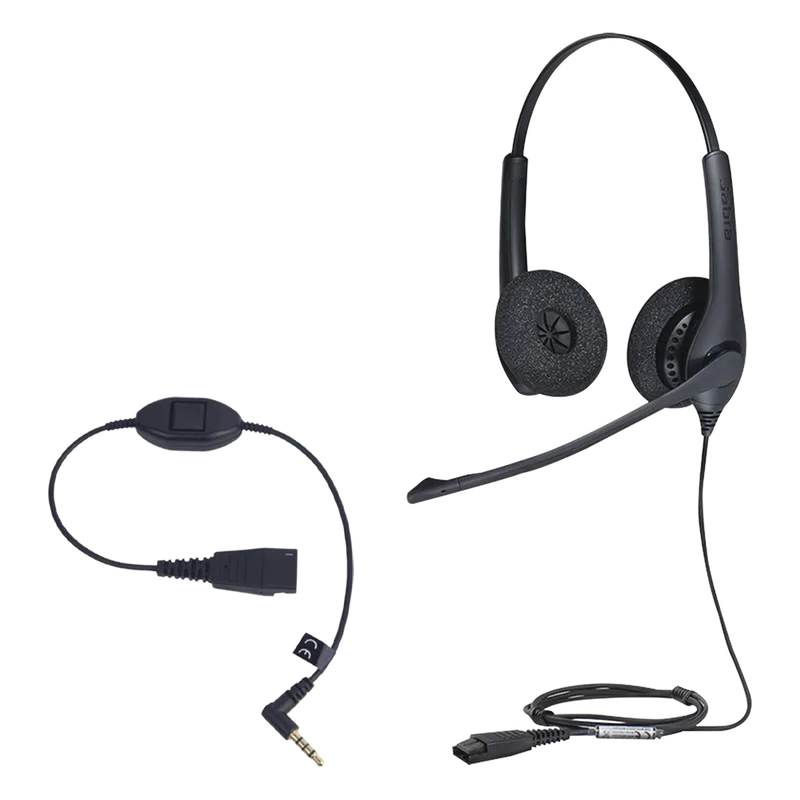 KIT, Diadema con cancelación de ruido, con accesorio para conexiones 3.5mm Incluye modelos BIZ-1500-DUO-QD y MOBILE-QD-35MM-Sï»¿ JABRA JABRAKIT