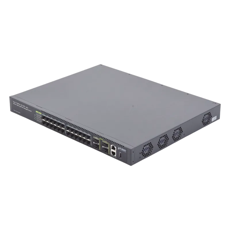 Switch Administrable Capa 3, 24 Puertos 10G SFP+, 4 Puertos de 40G/100G QSFP28 PLANET XGS-6350-24X4C