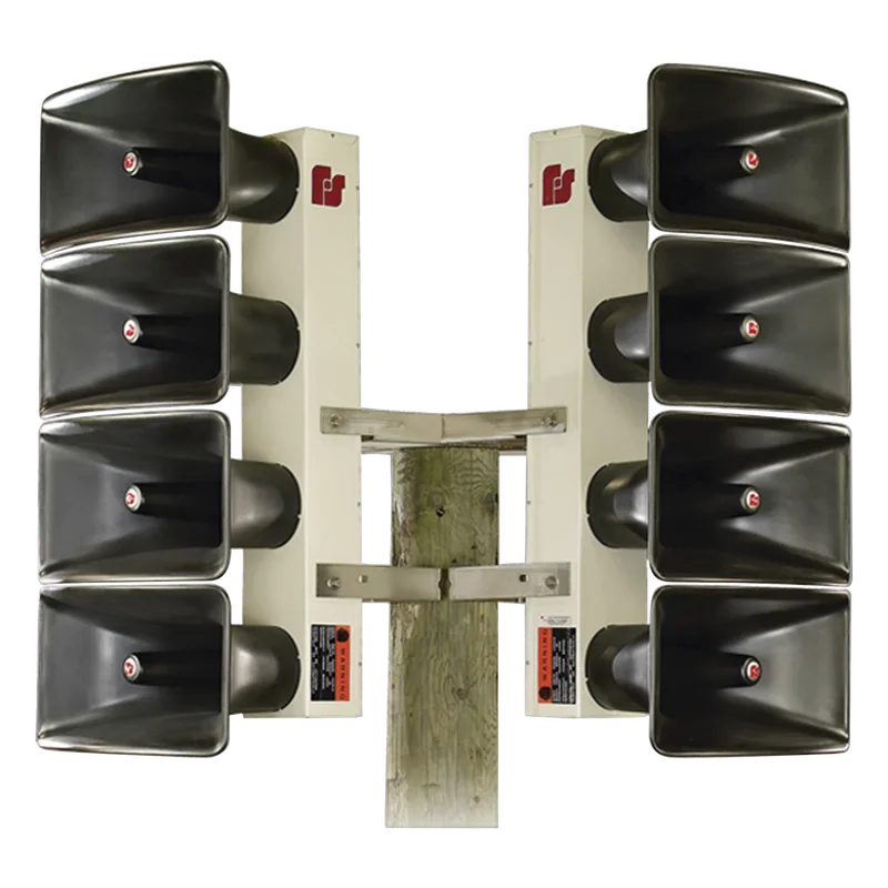 Altavoz de Arreglo Direccional DSA6 / 6 Bocinas de 100 W / 600 Watts Totales / 121 dB(C) a 100 ft (30.5 m) / Alcance 3400 ft (1036 m) a 70 dB(C) / Proyectores de Fibra de Vidrio / Gabinete de Aluminio / 200-2000 Hz / UltraVoice Controller FEDERAL SIGNAL INDUSTRIAL DSA-6