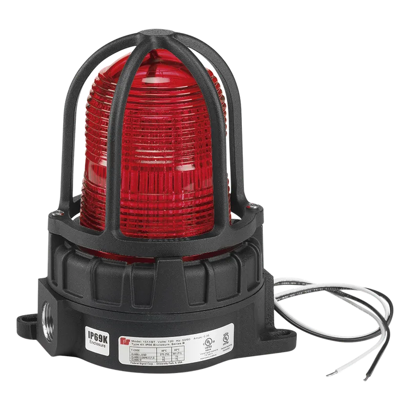 Luz de advertencia LED para ubicaciónes peligrosas, montaje para superficies, 24 VCD , color Rojo FEDERAL SIGNAL INDUSTRIAL 191XLS-024-R