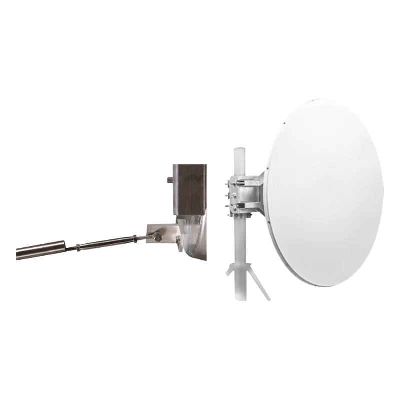 Antena direccional de Alto Rendimiento, 4 ft, Frecuencia de (4.9 a 6.1 GHz), Alto Aislamiento al Ruido, Ganancia de 35 dBi, Soporte de acero inoxidable, polaridad en 90 ° y 45 °, incluye montaje. JIROUS JRC-DD35-DUPLEX-PRE-KIT