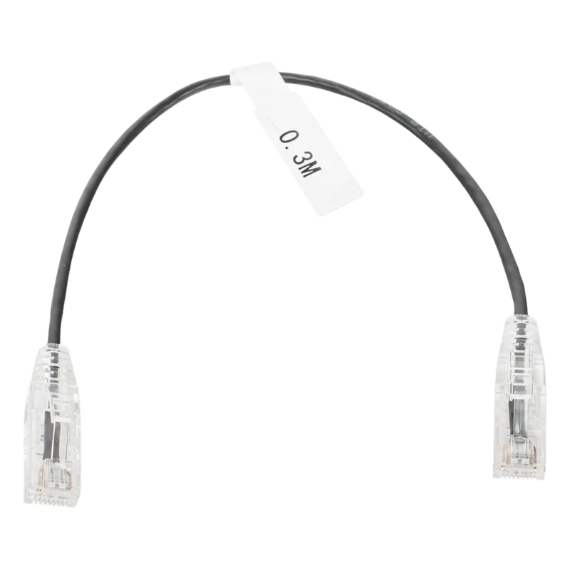 Cable de Parcheo Slim UTP Cat6 - 30 cm (11.81 Pulgadas) Negro Diámetro Reducido (28 AWG) LINKEDPRO BY EPCOM LP-UT6-030-BK-28