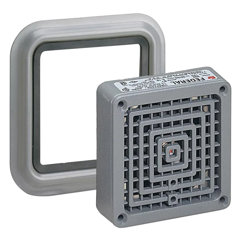 Bocina Electromecánica / Modelo 350 Vibratone / Montaje en Panel Resistente a la Intemperie / Modelo TR / 4.060 in x 3.375 in (103.1 mm x 85.7 mm) / 4 Orificios de Montaje / Exterior IP / Alerta Sonora Efectiva FEDERAL SIGNAL INDUSTRIAL 350TR-024