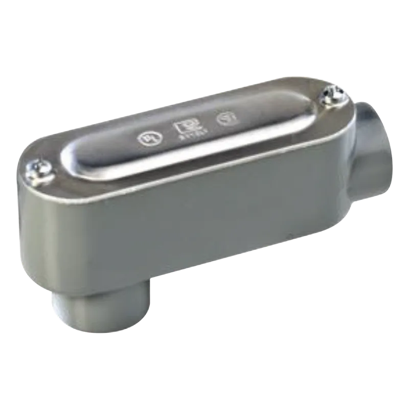 Caja oval roscada tipo LB de 1 1/4" (31.8 mm) incluye tapa y tornillos. RAWELT OLB-0098C