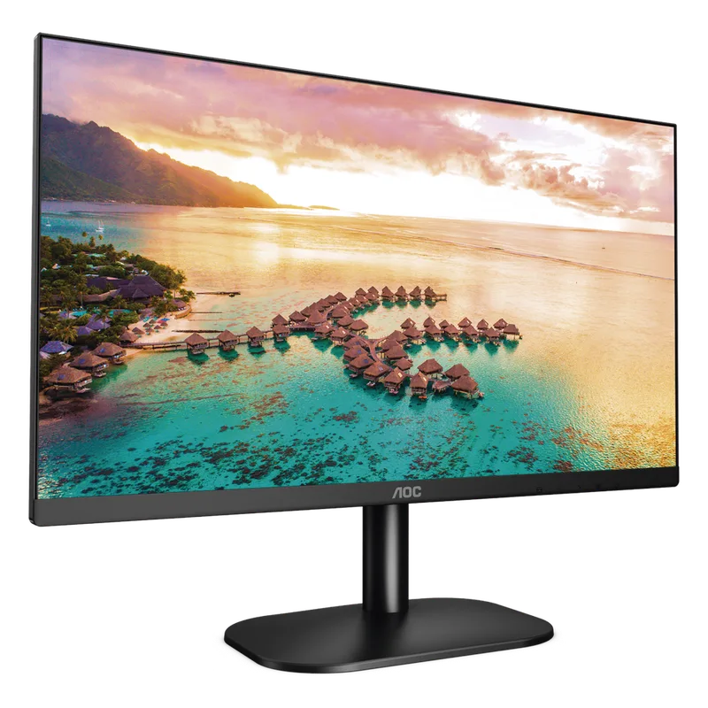 Monitor LED de 23.8" VESA, Resolución 1920 x 1080 Pixeles, Entradas de Video VGA/HDMI. Panel IPS LCD Backlight LED. Ultra Delgado AOC 24B2XH