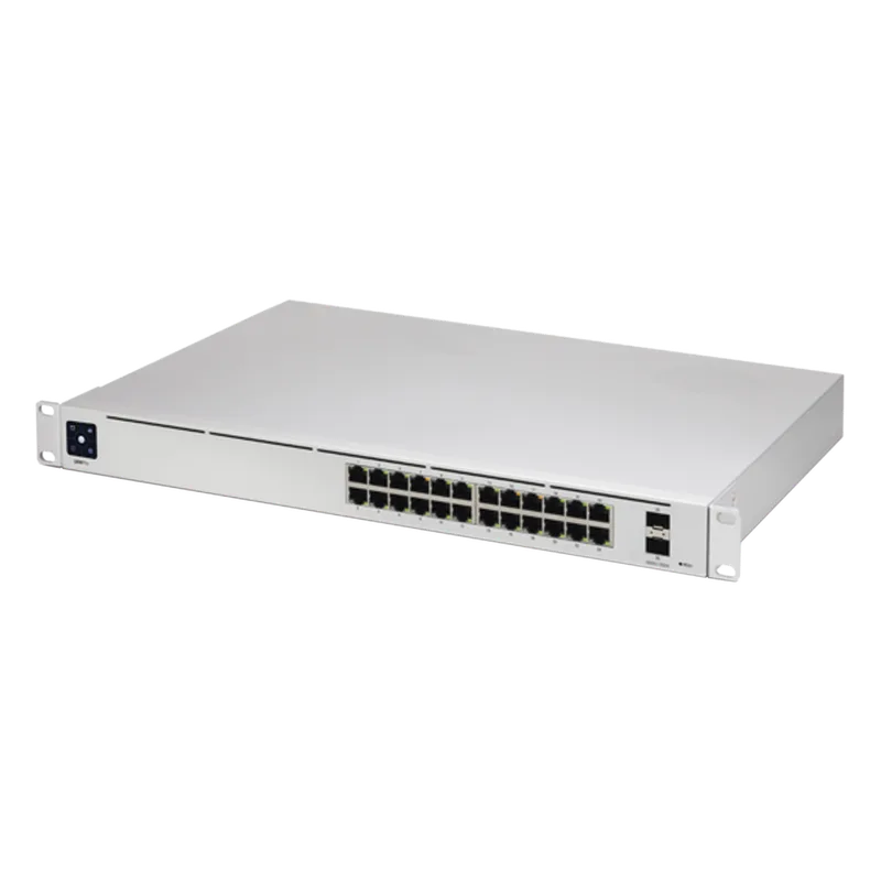 UniFi Switch USW-Pro-24, Capa 3 de 24 puertos Gigabit RJ-45 + 2 puertos 1/10G SFP+, pantalla informativa UBIQUITI