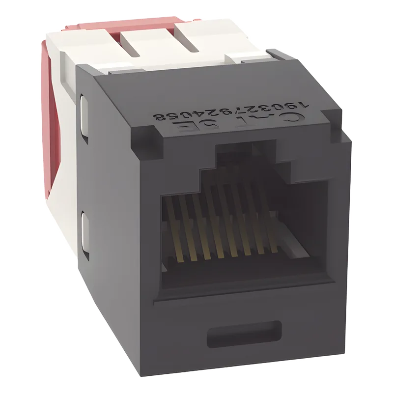Conector Jack RJ45 Estilo TG, Mini-Com, Categoría 5e, de 8 Posiciones y 8 Cables, Color Negro PANDUIT CJ5E88TGBL