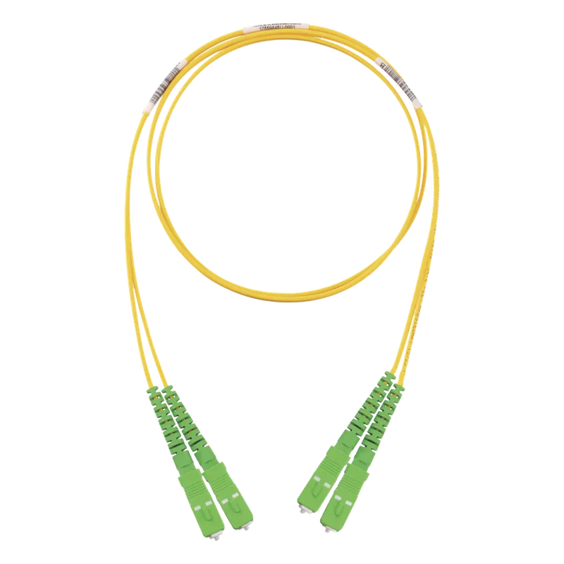 Jumper de Fibra Optica Monomodo 9/125 OS2, SC/APC-SC/APC Duplex, OFNR (Riser), Color Amarillo, 2 Metros (6.56 Pies) PANDUIT F923RANANSNM002