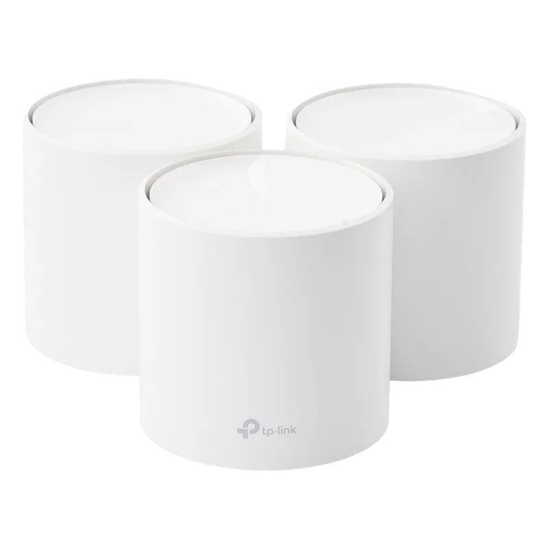 Kit 3 Routers Inalámbricos MESH Interior para Hogar / Doble Banda Wi-Fi 6 AX1800 Mbps / 2 Puerto Gigabit WAN/LAN / 2 Antenas Internas / Administración Mediante la App Deco (iOS, Android) / Protección HomeShield TP-LINK DECOX20-3PACK