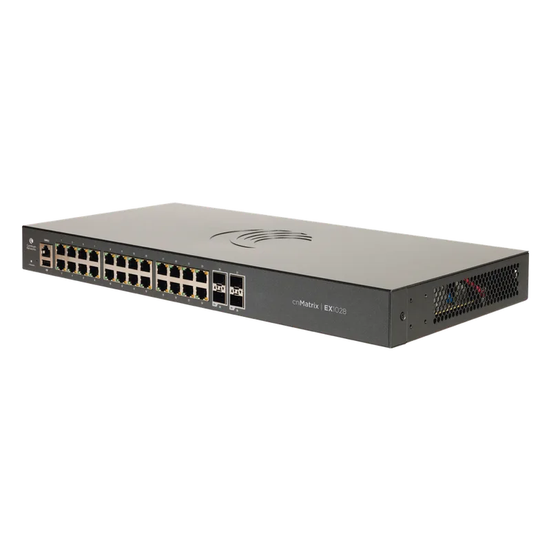 Switch cnMatrix EX1028 de 24 puertos Gigabit Ethernet y 4 SFP, Capa 2, gestión en la nube CAMBIUM NETWORKS MX-EX1028XXA-0