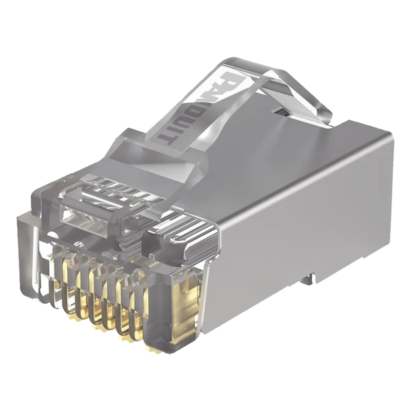 Plug RJ45 Cat5e Blindado, Para Cable UTP de Calibres 24-26 AWG, Chapado en Oro de 50 Micras, Paquete de 100 Piezas PANDUIT MPS588-C