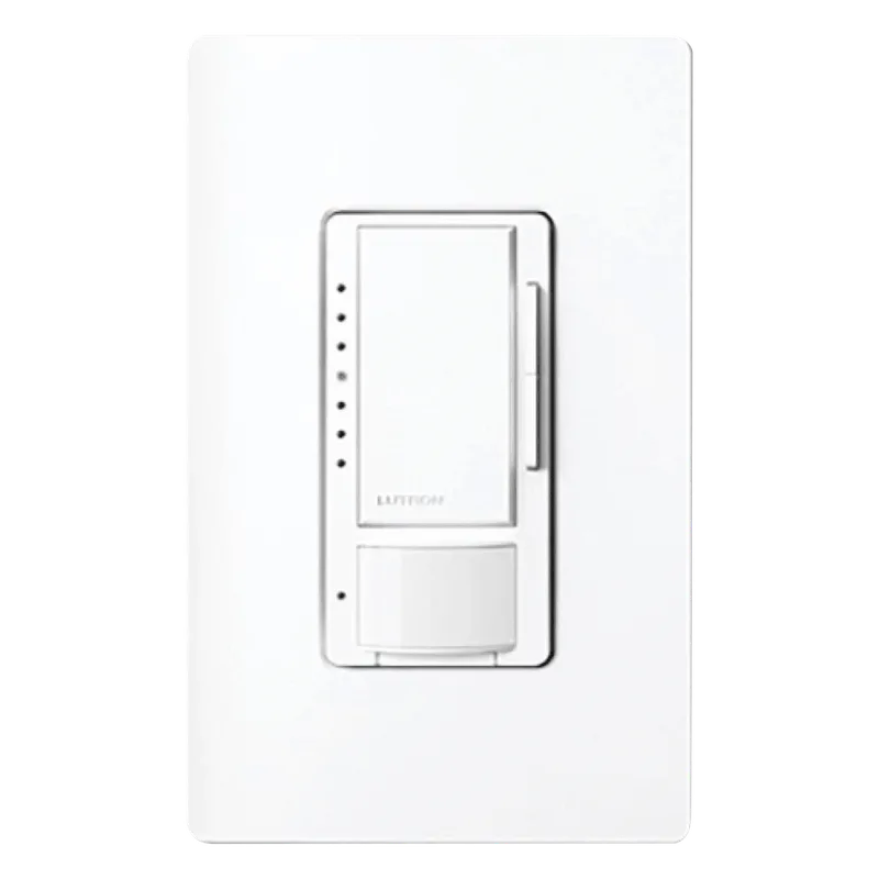 Atenuador de pared Maestro con sensor de ocupación y vacancia PIR, 600 W incandescente o 150 W LED y CFL regulables, 120 V, sin cable neutro, unipolar o multilocalización LUTRON ELECTRONICS MSCL-OP153M-SW