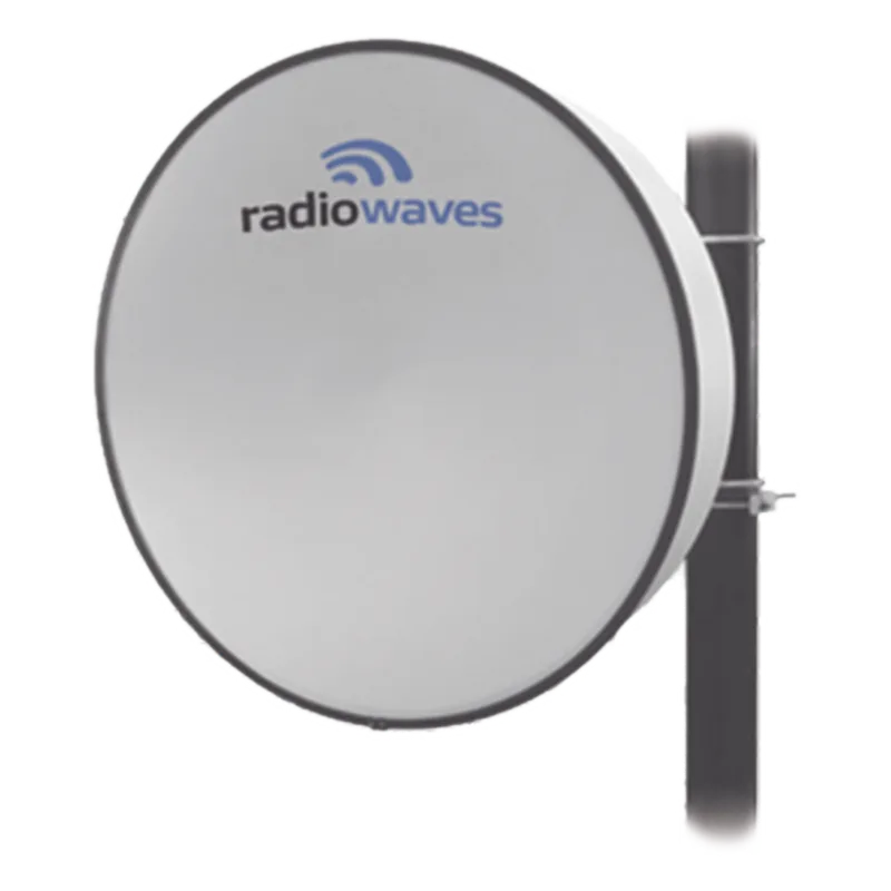 Antena direccional, Dimensiones (3 ft), 4.9 - 6 GHz, 2 conectores N-hembra, Ganancia de 32dBi, Radomo y montaje incluido. RADIOWAVES HPD3-5WNS