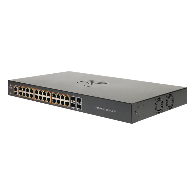 Switch cnMatrix EX1028 de 24 puertos PoE 802.3af/at, 200 W, Gigabit Ethernet y 4 SFP, Capa 2, gestión en la nube CAMBIUM NETWORKS MX-EX1028PXA-0