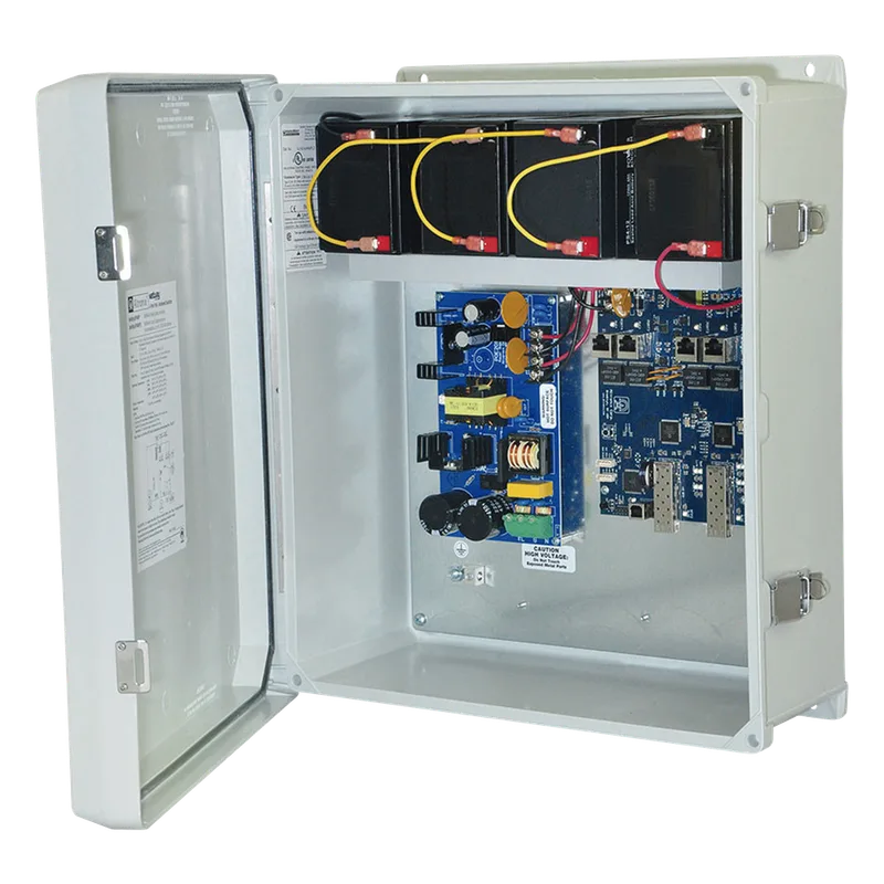 Fuente de Alimentación para PoE / 2 Entradas 1G Fiber SFP / 4 Salidas 10/100/1000 PoE/PoE+ configurable para 2 Salidas 60W Hi-PoE / Nema IP66 / Con capacidad de batería de respaldo / Requiere batería ALTRONIX NETWAY-SP4-WPX