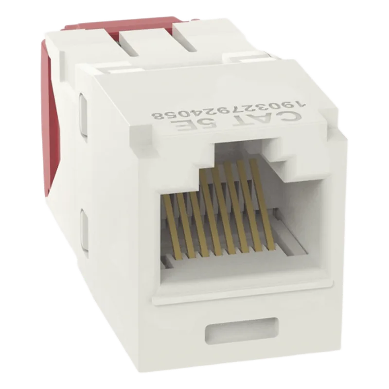 Conector Jack RJ45 Estilo TG, Mini-Com, Categoría 5e, de 8 Posiciones y 8 Cables, Color Blanco Mate PANDUIT CJ5E88TGIW