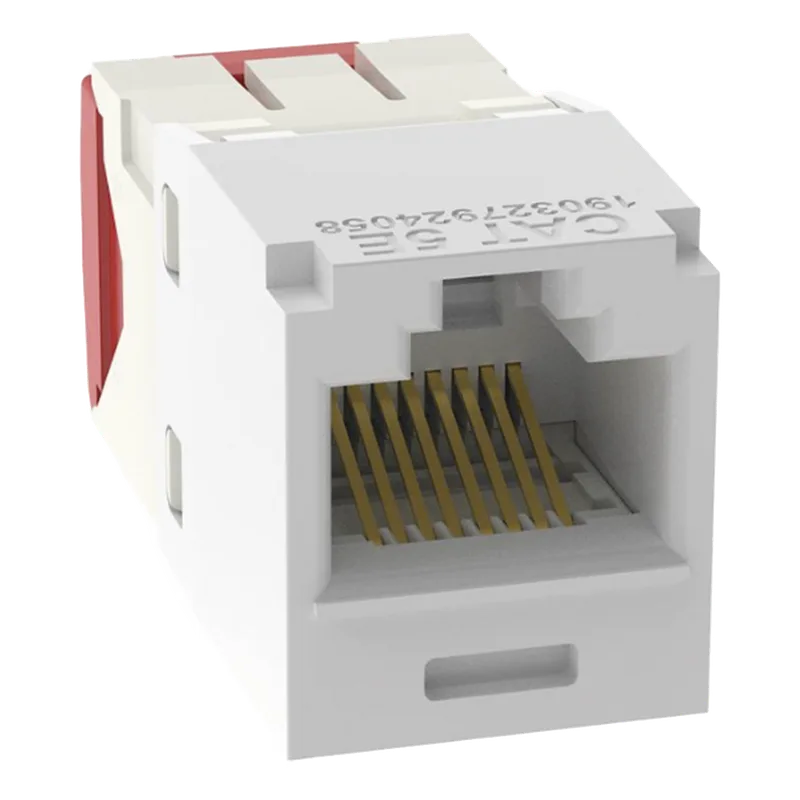 Conector Jack RJ45 Estilo TG, Mini-Com, Categoría 5e, de 8 Posiciones y 8 Cables, Color Blanco PANDUIT CJ5E88TGWH