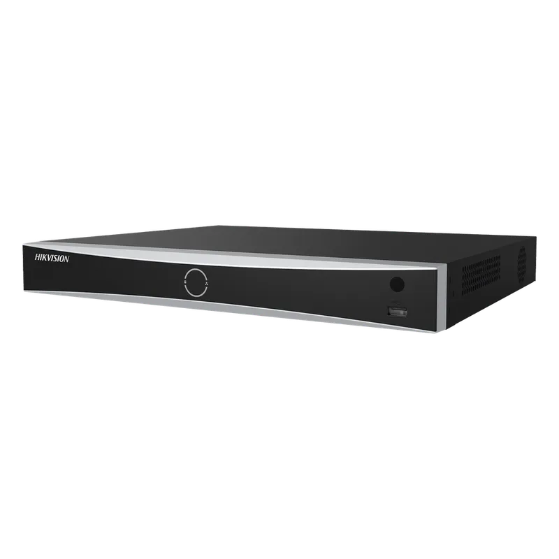 (ACUSENSE / Evita Falsas Alarmas) NVR 12 Megapixel (4K) / Reconocimiento Facial / 8 Canales IP / Base de Datos / 8 Puertos PoE+ / 2 Bahías de Disco Duro / Switch PoE 300 mts Modo Extendido HIKVISION DS-7608NXI-I2/8P/S