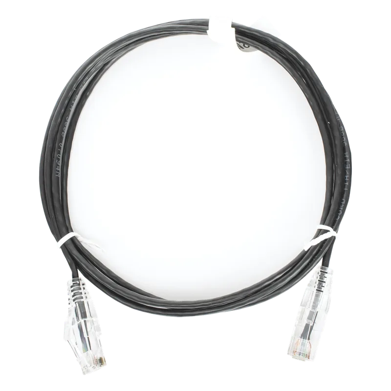 Cable de Parcheo Slim UTP Cat6 - 2 Metros (6.56 Pies) Negro Diámetro Reducido (28 AWG) LINKEDPRO BY EPCOM LP-UT6-200-BK-28