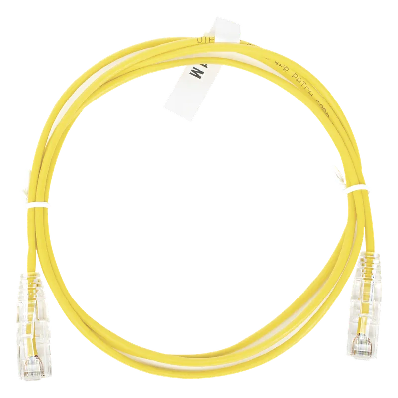 Cable de Parcheo Slim UTP Cat6 - 1 Metro (3.28 Pies), Amarillo, Diámetro Reducido (28 AWG) LINKEDPRO BY EPCOM LP-UT6-100-YE-28