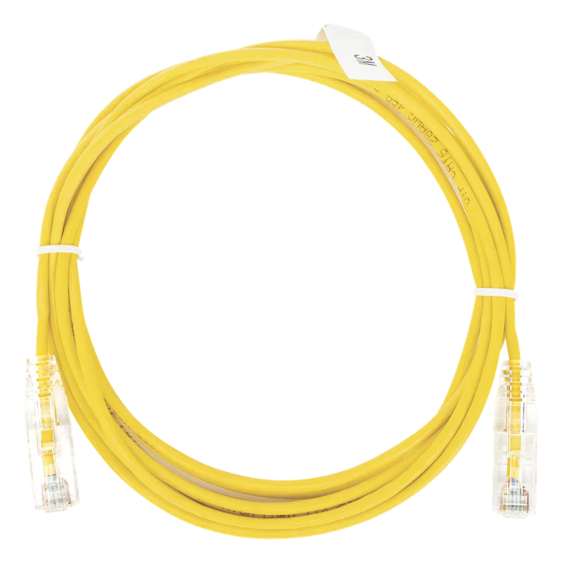 Cable de Parcheo Slim UTP Cat6 - 3 Metros (9.84 Pies) Amarillo Diámetro Reducido (28 AWG) LINKEDPRO BY EPCOM LP-UT6-300-YE-28