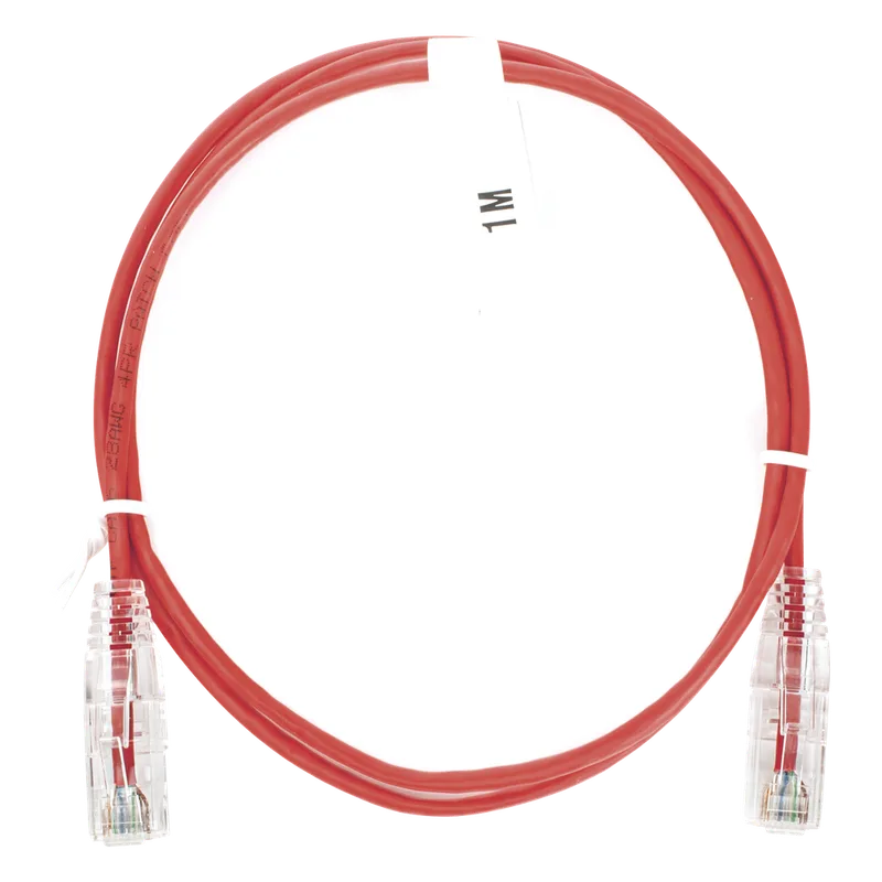 Cable de Parcheo Slim UTP Cat6 - 1 Metro (3.28 Pies), Rojo, Diámetro Reducido (28 AWG) LINKEDPRO BY EPCOM LP-UT6-100-RD-28