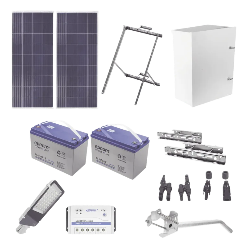 Kit de energía solar para alumbrado de 60 W EPCOM INDUSTRIAL KIT-SL-60W