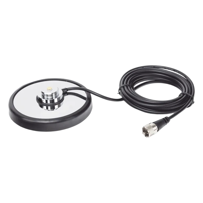 Montaje magnetico para antenas de 3/4" (Nmo), 5 m de cable RG-58A/U, conector UHF (PL-259) macho, diámetro de 5" 1240
