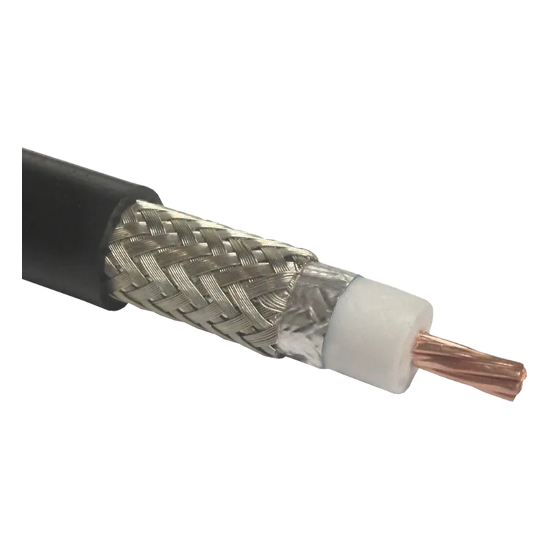 Cable Coaxial 50 Ohm, tipo RG-8 Ultra Flexible, Cobre Trenzado de Núcleo, Cinta de Aluminio y Malla de Cobre Estañado para el Blindaje, Velocidad de Propagación de 83%, Polietileno. Times Microwave LMR400UF