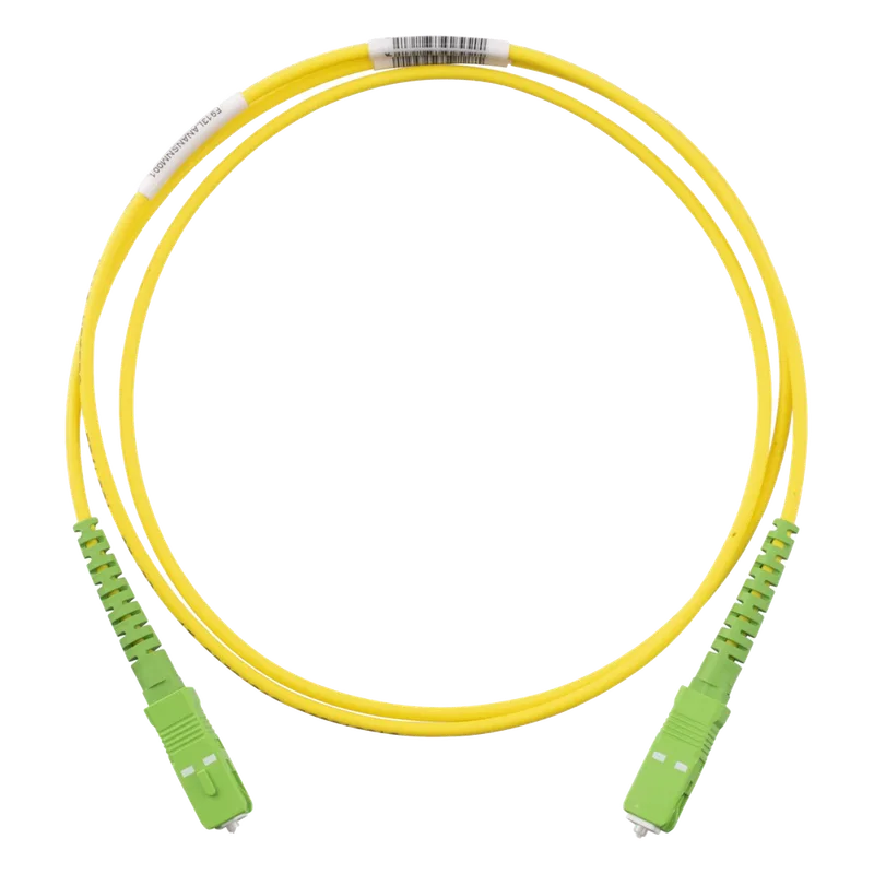 Jumper de Fibra Optica Monomodo 9/125 OS2, SC/APC-SC/APC Simplex, OFNR (Riser), Color Amarillo, 1 Metro (3.28 Pies) PANDUIT F913RANANSNM001