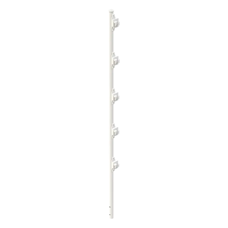Poste con 5 Aisladores de PASO para Cerca Electrificada. Tubo Galvanizado de 1.2m, cal. 18 de 1" Diam. + Pintura Blanca Aplicación en Polvo. EPCOM INDUSTRIAL SYS-POST-3W