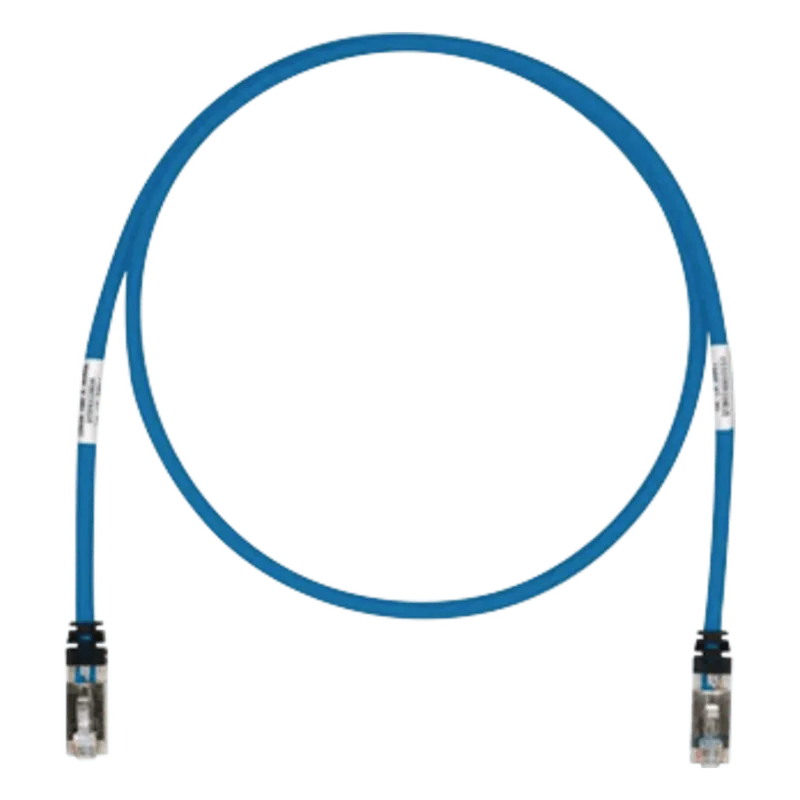 Patch Cord Cat6A, Blindado S/FTP, CM/LS0H, 0.30 Metros (1 Pie), Color Azul PANDUIT STP6X1BU