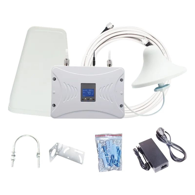 Kit Amplificador de Señal Celular 4.5G LTE, 3G y Voz. Funciona con Todos los Operadores. Soporta Múltiples Dispositivos y Tecnologías. Hasta 1000 metros cuadrados de Cobertura EPCOM EP20-TB-2600