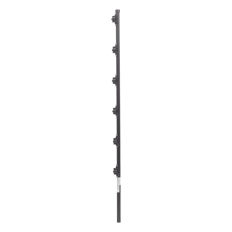 Poste con 6 Aisladores de PASO para Cerca Electrificada. Tubo Galva. de 1.4m, cal. 18 de 1" Diam. + Pintura Negra. EPCOM INDUSTRIAL SYS-POST-10B