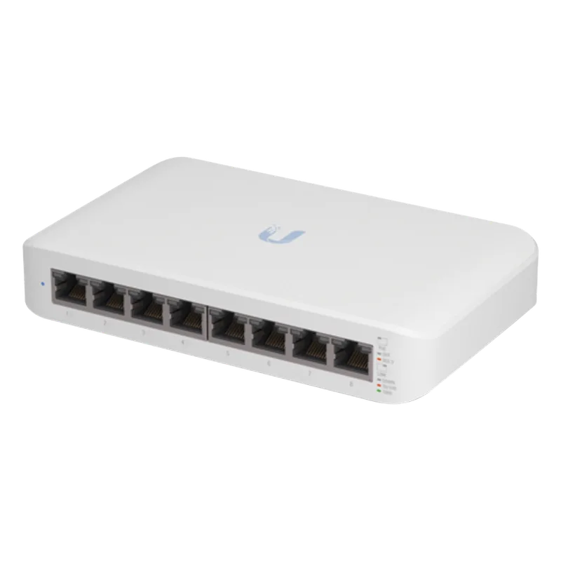Switch UniFi Lite Administrable PoE de 8 Puertos 10/100/1000 Mbps (4 puertos 802.3af/at), 52 W UBIQUITI USW-LITE-8-POE
