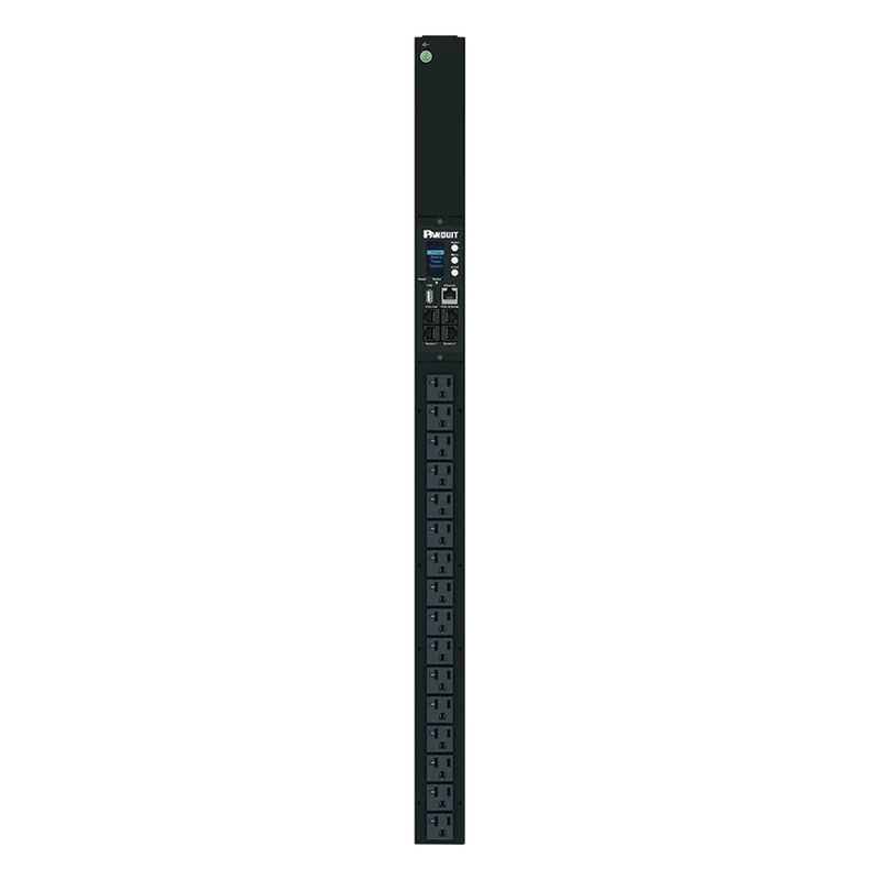 PDU G5 Monitoreable (MI) para Distribución de Energía, Enchufe de Entrada NEMA 5-15P, Con 16 Salidas NEMA 5-20R, de Instalación Vertical, 120 Vca, 15 Amp PANDUIT P16D20M