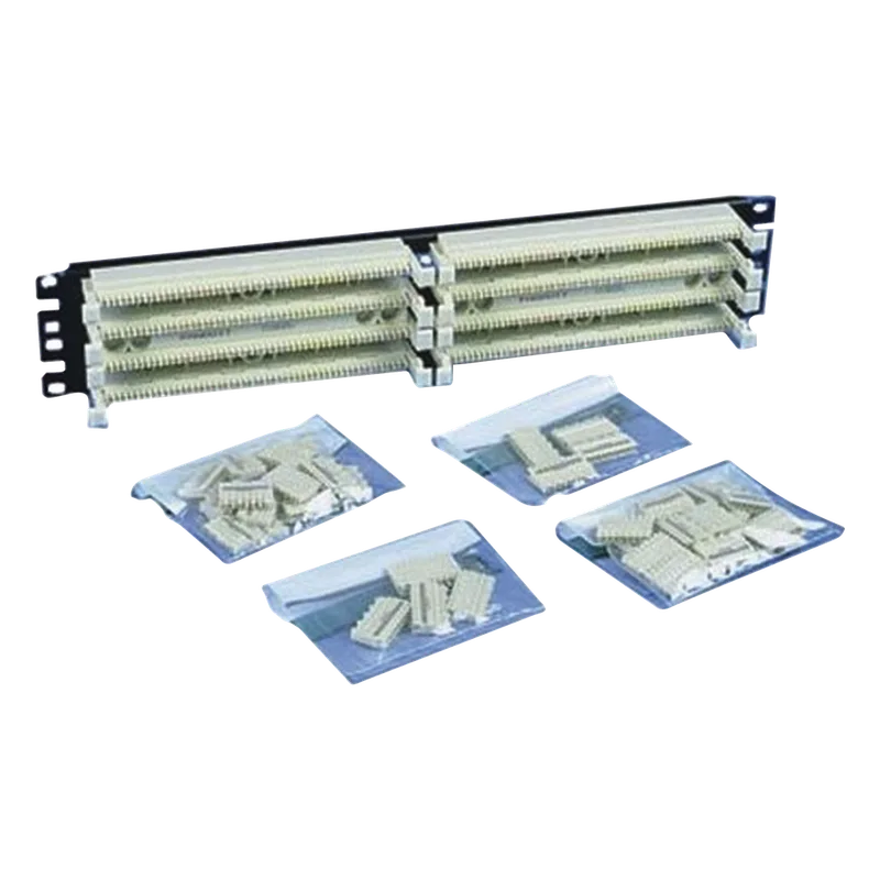 Kit Panel de Conexión con 2 Bases de 100 Pares, Categoría 5e, Incluye 40 Bloques de Conexión de 5 Pares y Etiquetas, 19 Pulgadas (48.26 cm), 2 UR PANDUIT P110B1005R2Y