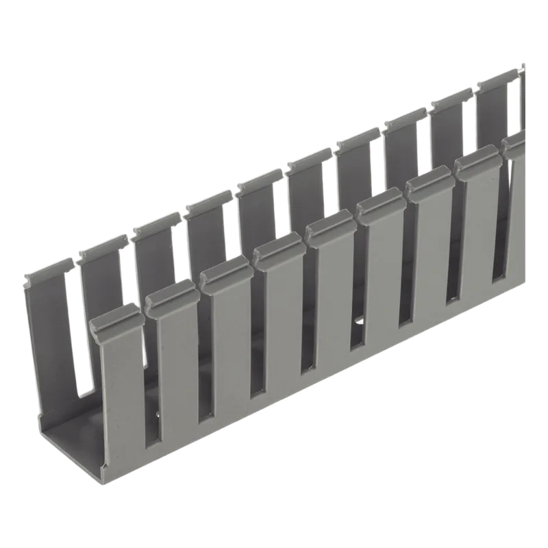 Canaleta Ranurada de PVC sin Tapa, Tipo G, 2.25 in de Ancho, 2.12 in de Alto y 1828.8 mm de Largo, Color Gris PANDUIT G2X2LG6