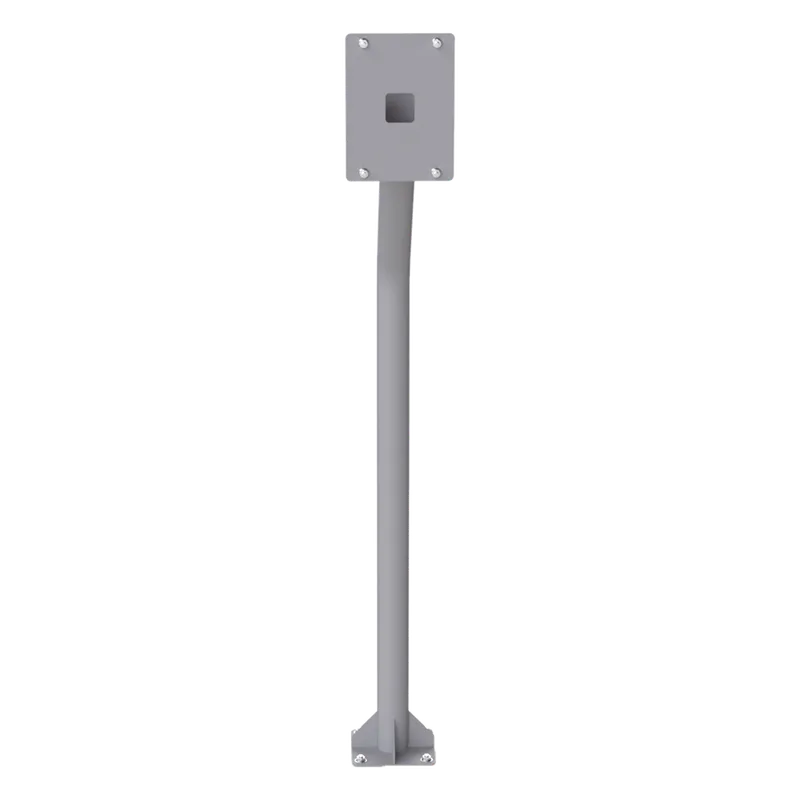 Base tipo tubular para instalación de cubierta BASEINT de videoporteros o interfones IP Fanvil y Grandstream, altura de 1.2 metros, pintura electrostática color gris. EPCOM INDUSTRIAL POSTE-INT