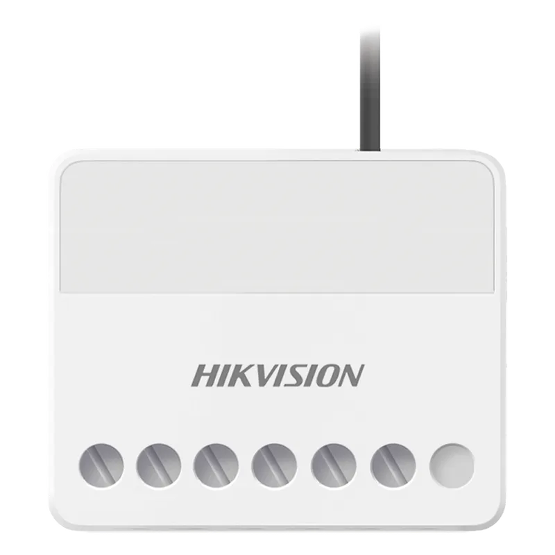 (AX PRO) Relevador Inalámbrico / 1 Entrada de Alarma 24/7 / 1 Salida de Relevador 0 a 36 Vcc (Max. 5 A) HIKVISION DS-PM1-O1L-WB