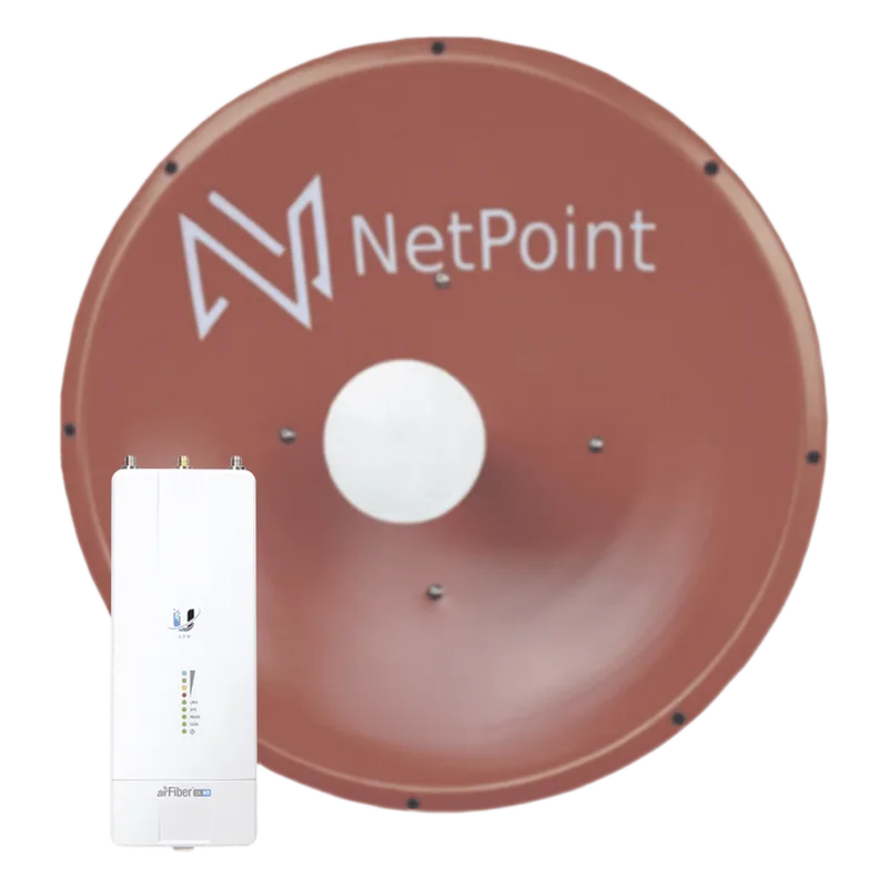 Kit de radio AF5XHD con antena NPTR3 de 37 dBi , Frecuencia (4.9-6.2 GHz), incluye jumper, ideal para distancias de hasta 80 km NetPoint AFNP3KIT