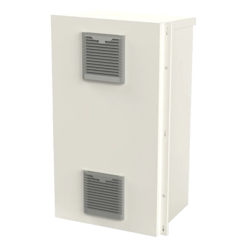 Gabinete Acero Galv. para 2 Baterías PL110D12 (400 x 730 x 300mm). Puerta Ventilada. Acc. para piso o poste No incluidos. EPCOM INDUSTRIAL EI-PCB-40-73-30VDK